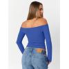 imageTrendy Queen Womens Long Sleeve Off The Shoulder Tops Going Out Cute Basic Y2K Fall Fashion 2025 Outfits ClothesRoyalblue