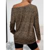 imageTrendy Queen Womens Off The Shoulder Tops Oversized Tshirts Long Sleeve 2025 Casual Basic TeesLeopard