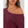 imageTrendy Queen Womens Off The Shoulder Tops Oversized Tshirts Long Sleeve 2025 Casual Basic TeesWinered
