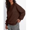 imageTrendy Queen Fleece Sherpa Lined Sweatshirts for Women 2025 Fall Fashion Winter Crewneck Pullover Hoodies Outfits ClothesChocolate Brown
