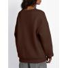 imageTrendy Queen Fleece Sherpa Lined Sweatshirts for Women 2025 Fall Fashion Winter Crewneck Pullover Hoodies Outfits ClothesChocolate Brown
