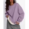 imageTrendy Queen Fleece Sherpa Lined Sweatshirts for Women 2025 Fall Fashion Winter Crewneck Pullover Hoodies Outfits ClothesPurple