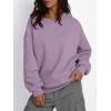 imageTrendy Queen Fleece Sherpa Lined Sweatshirts for Women 2025 Fall Fashion Winter Crewneck Pullover Hoodies Outfits ClothesPurple