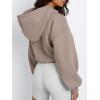 imageTrendy Queen Womens Cute Cropped Hoodies Y2k Long Sleeve Sweatshirts Fall Fashion Outfits Winter Sweater Clothes 2025Coffee Grey