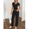 imageTrendy Queen 2 Piece Lounge Sets for Women Summer Outfits 2026 Fashion Two Piece Loungewear Spring Outfits ClothesBlack