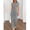 imageTrendy Queen 2 Piece Lounge Sets for Women Summer Outfits 2026 Fashion Two Piece Loungewear Spring Outfits ClothesDark Heather Grey