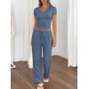 imageTrendy Queen 2 Piece Lounge Sets for Women Summer Outfits 2026 Fashion Two Piece Loungewear Spring Outfits ClothesDusty Blue