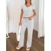 imageTrendy Queen 2 Piece Lounge Sets for Women Summer Outfits 2026 Fashion Two Piece Loungewear Spring Outfits ClothesOatmeal Grey