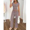 imageTrendy Queen 2 Piece Lounge Sets for Women Summer Outfits 2026 Fashion Two Piece Loungewear Spring Outfits ClothesRose Taupe
