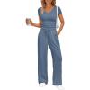 imageTrendy Queen 2 Piece Lounge Sets for Women Summer Outfits 2026 Fashion Two Piece Loungewear Spring Outfits ClothesDusty Blue