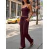 imageTrendy Queen Womens 2Piece Lounge Set  Camisole Top ampamp Wide Leg PantsAncora Red