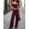 imageTrendy Queen Womens 2Piece Lounge Set  Camisole Top ampamp Wide Leg PantsAncora Red