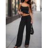 imageTrendy Queen Womens 2Piece Lounge Set  Camisole Top ampamp Wide Leg PantsBlack