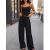 imageTrendy Queen Womens 2Piece Lounge Set  Camisole Top ampamp Wide Leg PantsBlack
