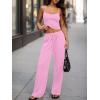 imageTrendy Queen Womens 2Piece Lounge Set  Camisole Top ampamp Wide Leg PantsPink