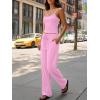 imageTrendy Queen Womens 2Piece Lounge Set  Camisole Top ampamp Wide Leg PantsPink