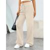 imageTrendy Queen Womens Wide Leg Sweatpants Baggy Barrel Pants with Pockets High Waist Lounge Joggers for Fall WinterBeige