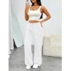 imageTrendy Queen Womens Wide Leg Sweatpants Baggy Barrel Pants with Pockets High Waist Lounge Joggers for Fall WinterWhite