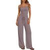 imageTrendy Queen Womens 2Piece Lounge Set  Camisole Top ampamp Wide Leg PantsRose Taupe