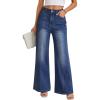 imageTrendy Queen Womens Wide Leg Jeans  High Waisted Straight Leg Pants Soft Comfort Cotton Denim with a Relaxed FitBluing