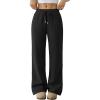 imageTrendy Queen Womens Wide Leg Sweatpants Baggy Barrel Pants with Pockets High Waist Lounge Joggers for Fall WinterBlack