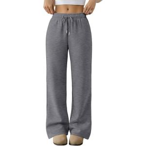 imageTrendy Queen Womens Wide Leg Sweatpants Baggy Barrel Pants with Pockets High Waist Lounge Joggers for Fall WinterBlackgrey