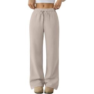 imageTrendy Queen Womens Wide Leg Sweatpants Baggy Barrel Pants with Pockets High Waist Lounge Joggers for Fall WinterCoffeegrey