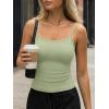 imageTrendy Queen Womens Tank Tops Camisole Sleeveless Tops Adjustable Spaghetti Straps Basic Going Out Slim Fitted ClothesLight Green