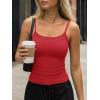 imageTrendy Queen Womens Tank Tops Camisole Sleeveless Tops Adjustable Spaghetti Straps Basic Going Out Slim Fitted ClothesRed