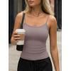 imageTrendy Queen Womens Tank Tops Camisole Sleeveless Tops Adjustable Spaghetti Straps Basic Going Out Slim Fitted ClothesRose Taupe