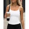 imageTrendy Queen Womens Tank Tops Camisole Sleeveless Tops Adjustable Spaghetti Straps Basic Going Out Slim Fitted ClothesWhite