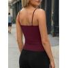 imageTrendy Queen Womens Tank Tops Camisole Sleeveless Tops Adjustable Spaghetti Straps Basic Going Out Slim Fitted ClothesWine Red