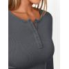 imageTrendy Queen Long Sleeve Henley Shirts for Women Fall Winter Ribbed Thermal Tops Casual Blouses Basics Tees Cute SweatersDark Grey