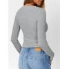 imageTrendy Queen Long Sleeve Henley Shirts for Women Fall Winter Ribbed Thermal Tops Casual Blouses Basics Tees Cute SweatersGrey