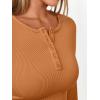 imageTrendy Queen Long Sleeve Henley Shirts for Women Fall Winter Ribbed Thermal Tops Casual Blouses Basics Tees Cute SweatersOrange