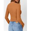 imageTrendy Queen Long Sleeve Henley Shirts for Women Fall Winter Ribbed Thermal Tops Casual Blouses Basics Tees Cute SweatersOrange
