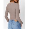 imageTrendy Queen Long Sleeve Henley Shirts for Women Fall Winter Ribbed Thermal Tops Casual Blouses Basics Tees Cute SweatersTaupe