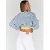 imageTrendy Queen Oversized Sweatshirt for Women 2026 Fall Crewneck Striped Long Sleeve Shirts Hoodies Cute Top Y2K OutfitsBluewhite
