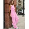 imageTrendy Queen Womens 2 Piece Sweatsuits Lounge Sets Track Suits Tank Tops Wide Leg Pants Spring Matching Outfits 2026Pink