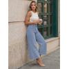 imageTrendy Queen Womens High Waisted Straight Wide Leg Jeans Stretchy Barrel Baggy Denim Capri Pants Raw HemLight Blue
