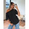 imageTrendy Queen Womens Off The Shoulder Tops Oversized TShirts Short Sleeve Tees Summer 2026 Casual Spring Fashion ClothesBlack