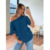 imageTrendy Queen Womens Off The Shoulder Tops Oversized TShirts Short Sleeve Tees Summer 2026 Casual Spring Fashion ClothesDarkblue