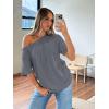 imageTrendy Queen Womens Off The Shoulder Tops Oversized TShirts Short Sleeve Tees Summer 2026 Casual Spring Fashion ClothesDarkgrey