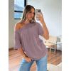 imageTrendy Queen Womens Off The Shoulder Tops Oversized TShirts Short Sleeve Tees Summer 2026 Casual Spring Fashion ClothesDarkpink
