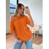 imageTrendy Queen Womens Off The Shoulder Tops Oversized TShirts Short Sleeve Tees Summer 2026 Casual Spring Fashion ClothesOrange