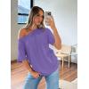 imageTrendy Queen Womens Off The Shoulder Tops Oversized TShirts Short Sleeve Tees Summer 2026 Casual Spring Fashion ClothesPurple