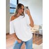 imageTrendy Queen Womens Off The Shoulder Tops Oversized TShirts Short Sleeve Tees Summer 2026 Casual Spring Fashion ClothesWhite