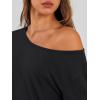 imageTrendy Queen Womens Off The Shoulder Tops Oversized Tshirts Long Sleeve 2026 Casual Basic TeesBlack