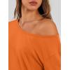 imageTrendy Queen Womens Off The Shoulder Tops Oversized Tshirts Long Sleeve 2026 Casual Basic TeesOrange