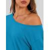 imageTrendy Queen Womens Off The Shoulder Tops Oversized Tshirts Long Sleeve 2026 Casual Basic TeesRoyal Blue